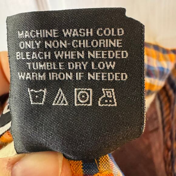 Rocawear Plaid Seersucker Shorts 38 Orange Navy Hip Hop Streetwear Y2K - Picture 6 of 8